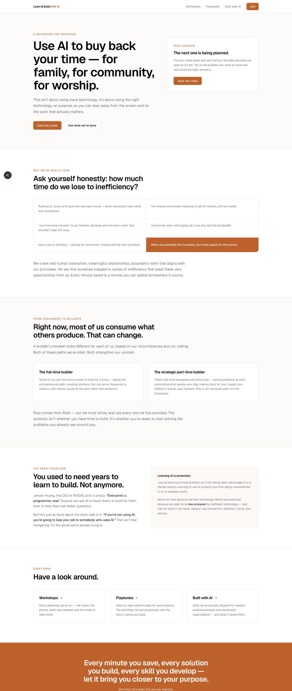 The Learn & Build with AI website